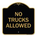 Signmission Parking Lot Sign No Trucks Allowed, Black & Gold Aluminum Sign, 18" x 18", BG-1818-23419 A-DES-BG-1818-23419